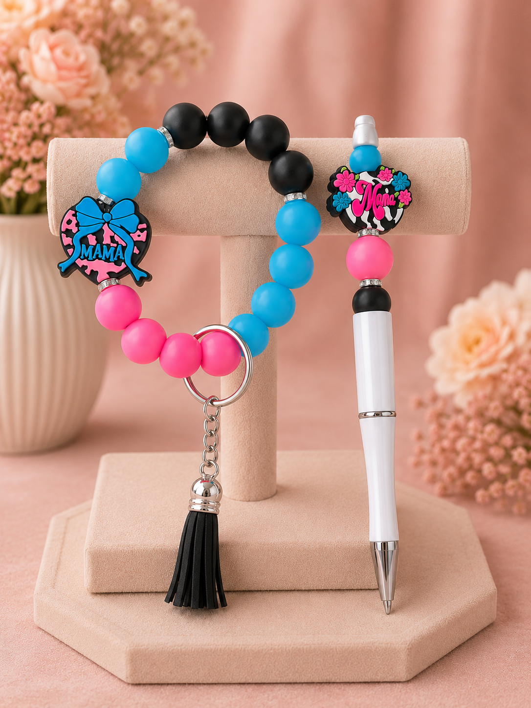 Cotton Candy Mama Keychain Set 🍬🩵🩷