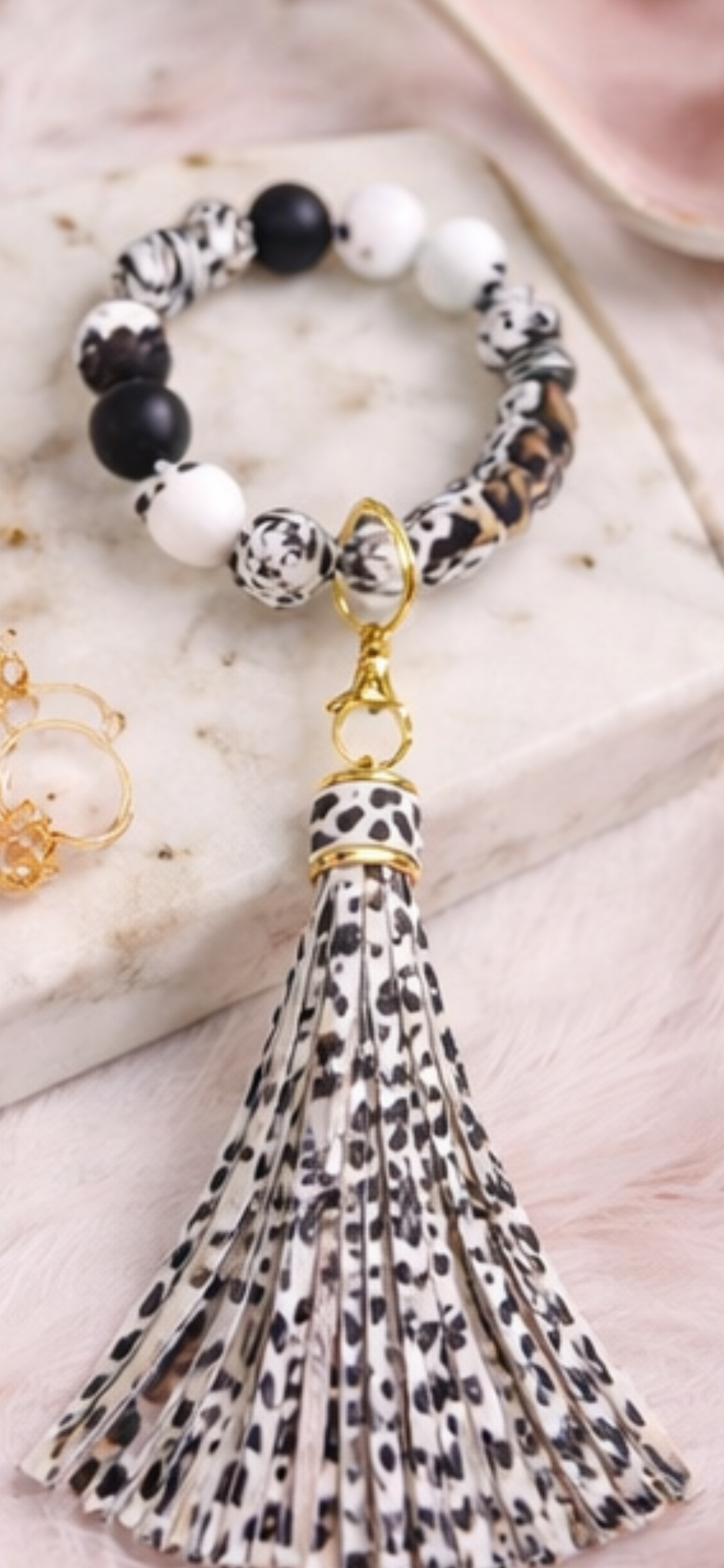 The Bold Black & White Wristlet