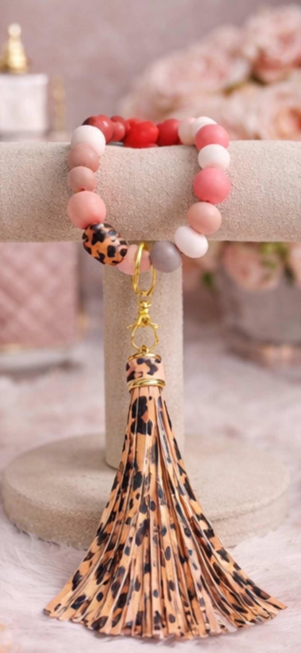 Crimson Leopard Wristlet