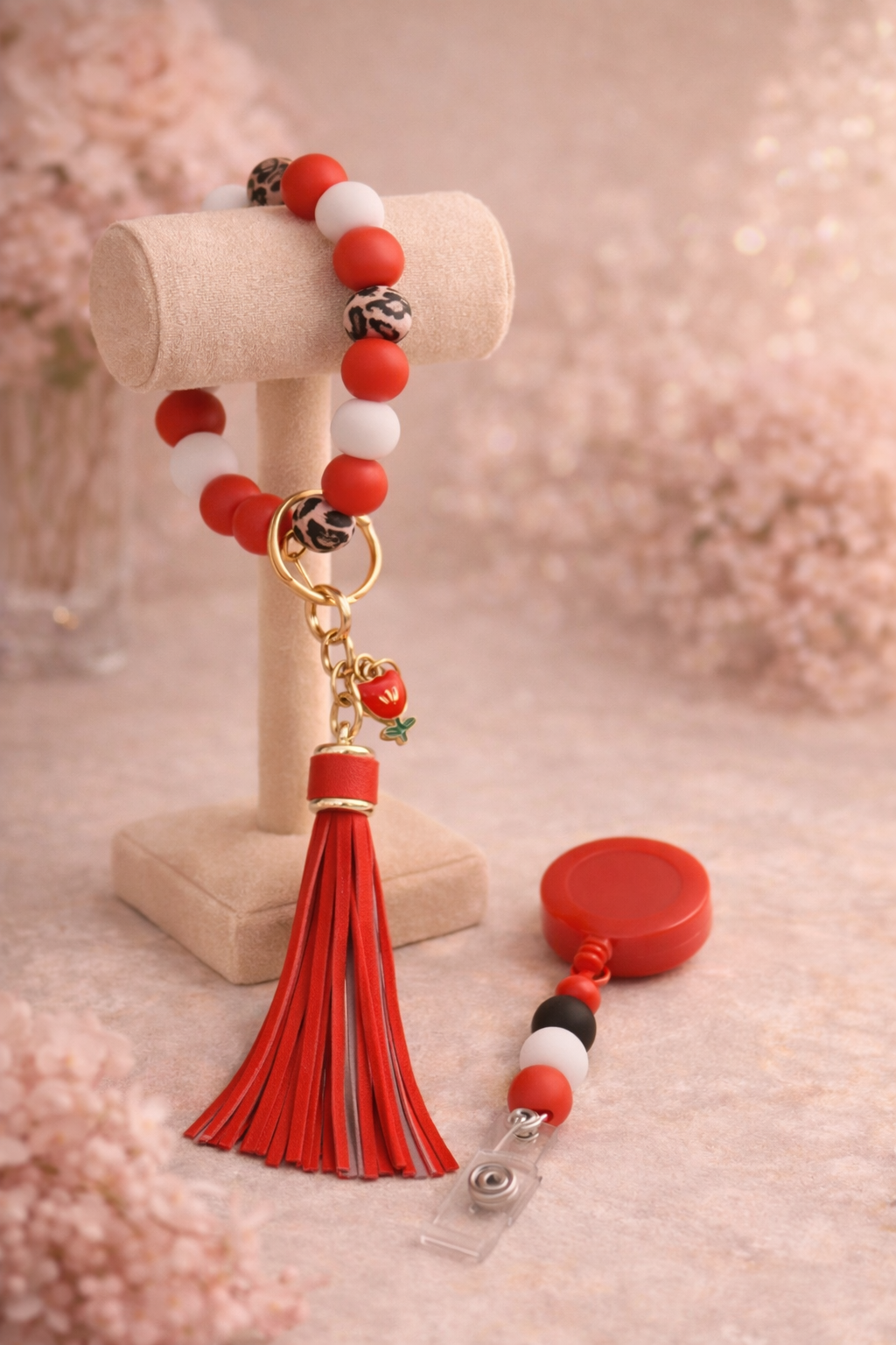 Crimson Luxe Keychain Set